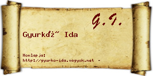 Gyurkó Ida névjegykártya