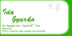 ida gyurko business card